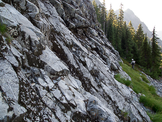 Below the south face of The Tooth