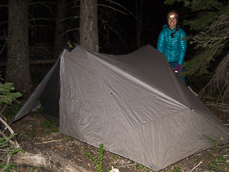 Random camp two miles up the trail.