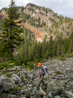 Dungeon Peak from a boulder field above the Lake Lillian Trail.