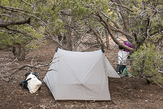 Camp on the east side of Mount Ellen's south summit