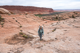 Hiking up Waterpocket Fold