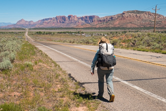 Highway 389 with Colorado City in the distance