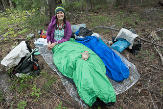 Camp a few miles up the trail