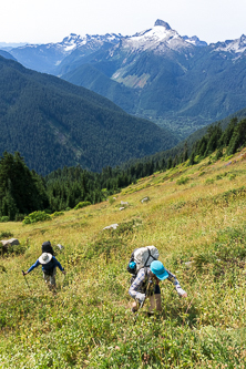 Ascending the slopes of Zi-iob Pk.  Sloan in the background.