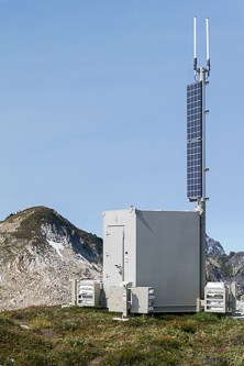 A Forest Service radio repeater near the summit of Zi-iob Peak