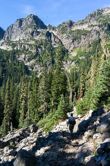 Bryant Peak over the Snow Lake Trail