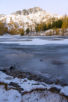 Switchback Peak over Cooney Lake before dawn