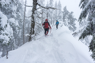 We ended up turning around due to snow stability concerns.