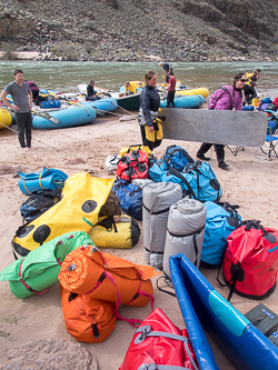 Unloading at Stone Creek Camp