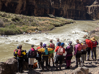 Scouting the infamous Lava Falls Rapid