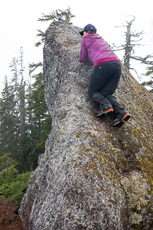 Tagging the summit of Quartz Mountain