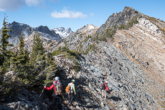 The ridge north of the pass