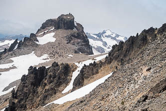 Goat Citadel with Old Snowy peeking through the saddle