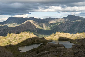 Big Lou and Big Jim Mountain over Edith Lake