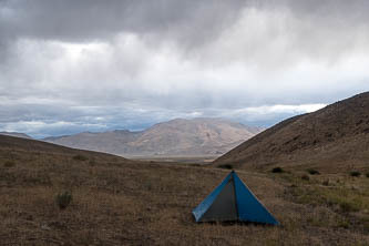 Pueblo Mountain from our camp in Dry Creek