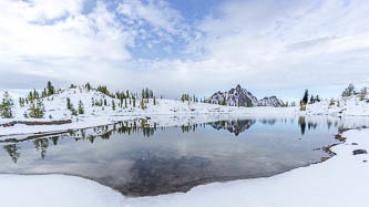 Mount Hardy over Upper Snowy Lake