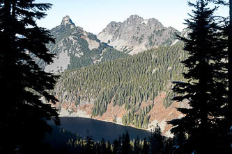 Kaleetan Peak and Chair Peak over Tuscohatchie Lake