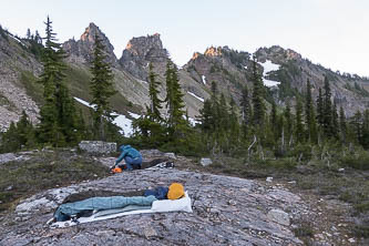 Camp by a tarn