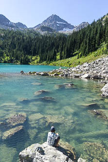 Black Peak over Lewis Lake