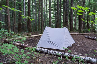 Camp four miles up the Suiattle River Trail