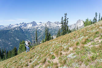 Vicente Point's south ridge and the Snoqualmie Range