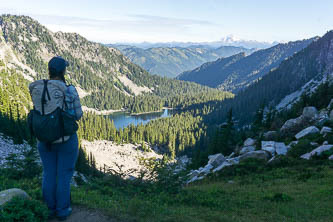 Glacier Lake & Glacier Peak from the summit of Surprise Mountain