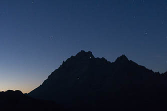 We watched the headlamps of two parties descending Mount Stuart