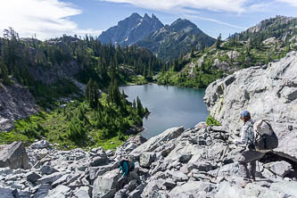 Three Queens over Glacier Lake